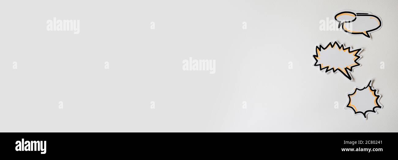 Paper speech bubbles icon on the white Stock Photo
