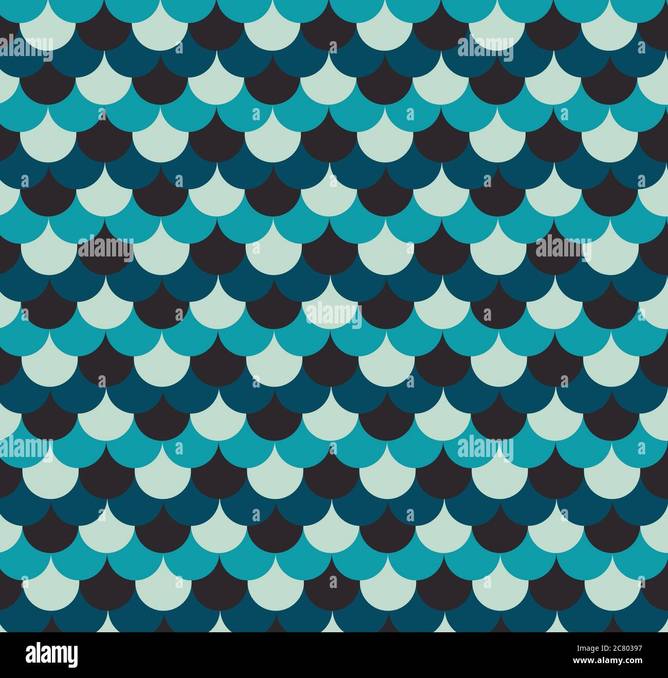 Colorful scallop pattern vector illustration design.Blue seamless