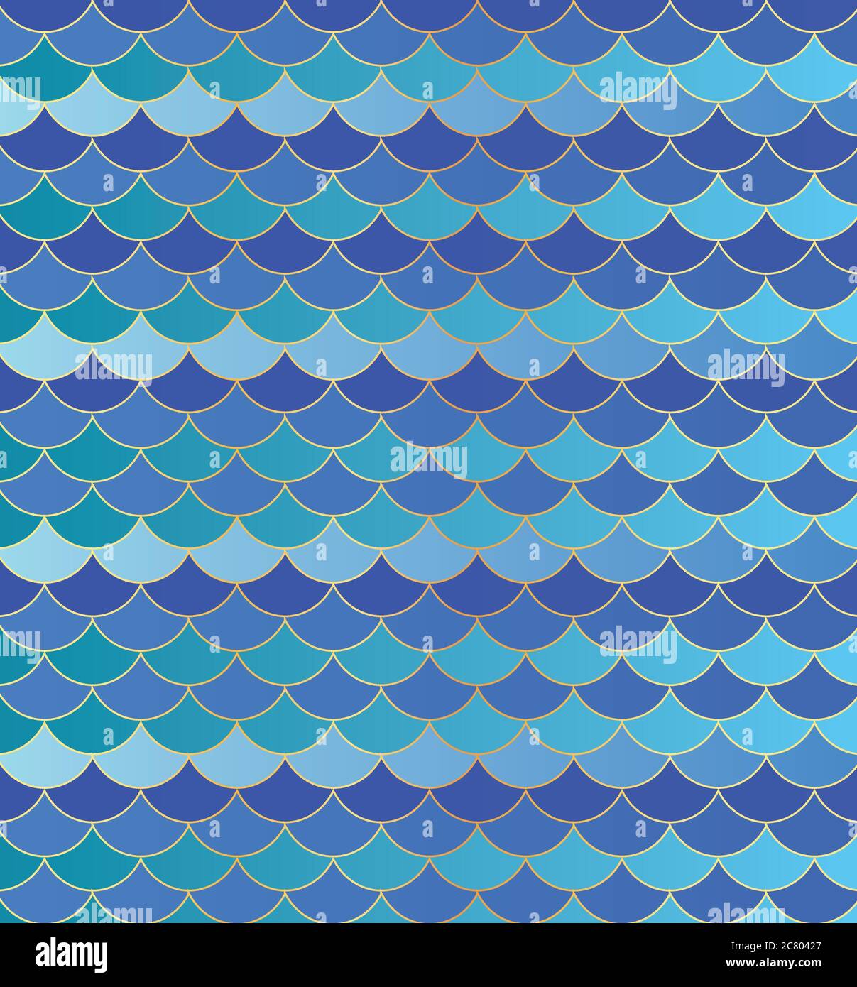 Scallop pattern vector illustration design.Blue seamless vector pattern