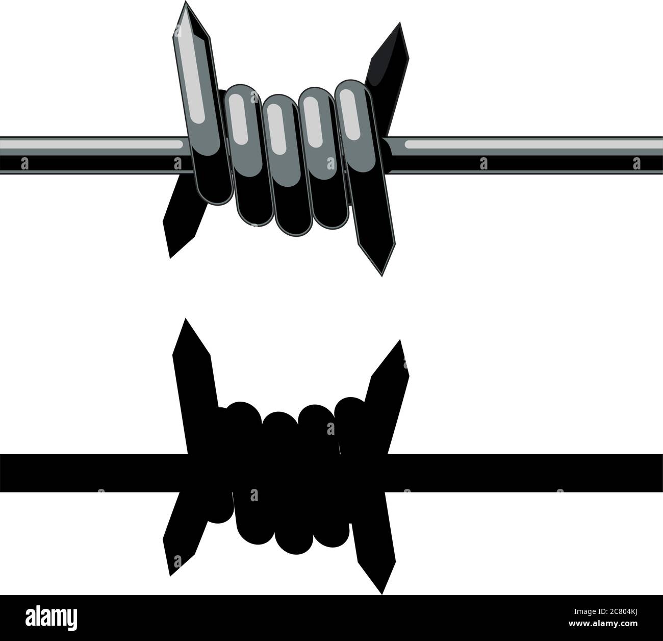 sharp barbed wire Stock Vector