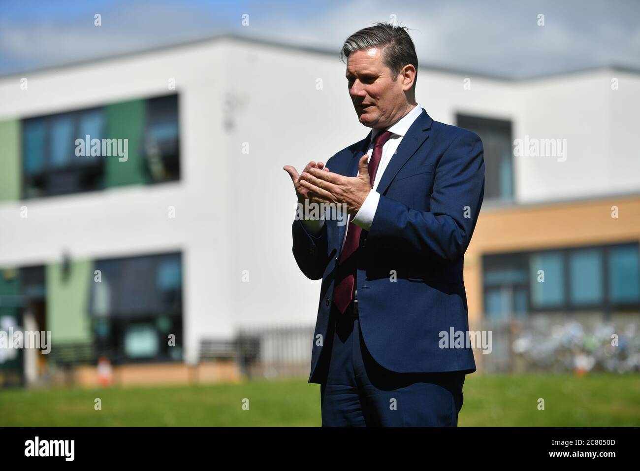 Labour Party leader Keir Starmer during a visit to Whitmore Park Primary School in Coventry. Stock Photo