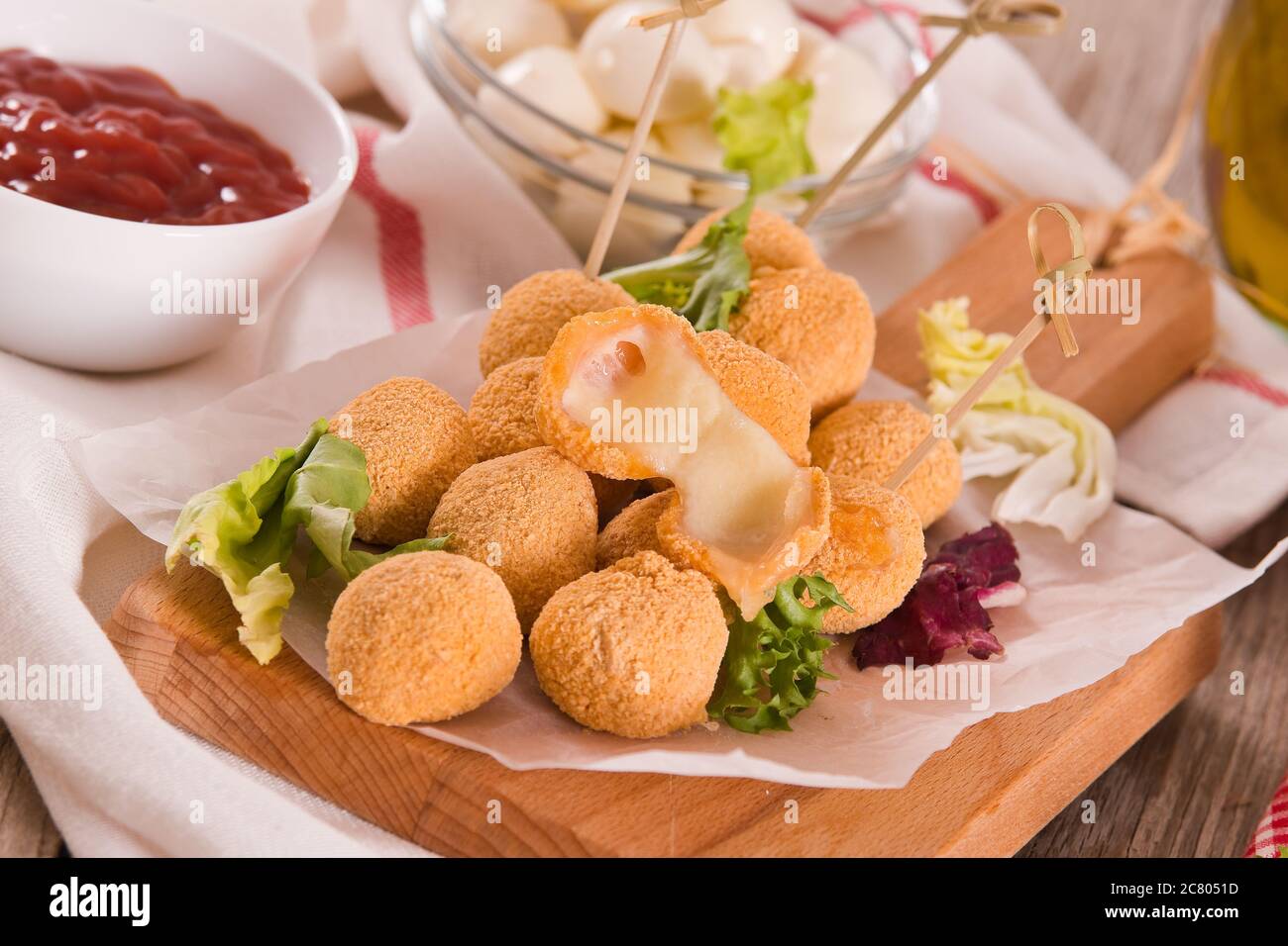 Fried Mozzarella cheese balls Stock Photo Alamy