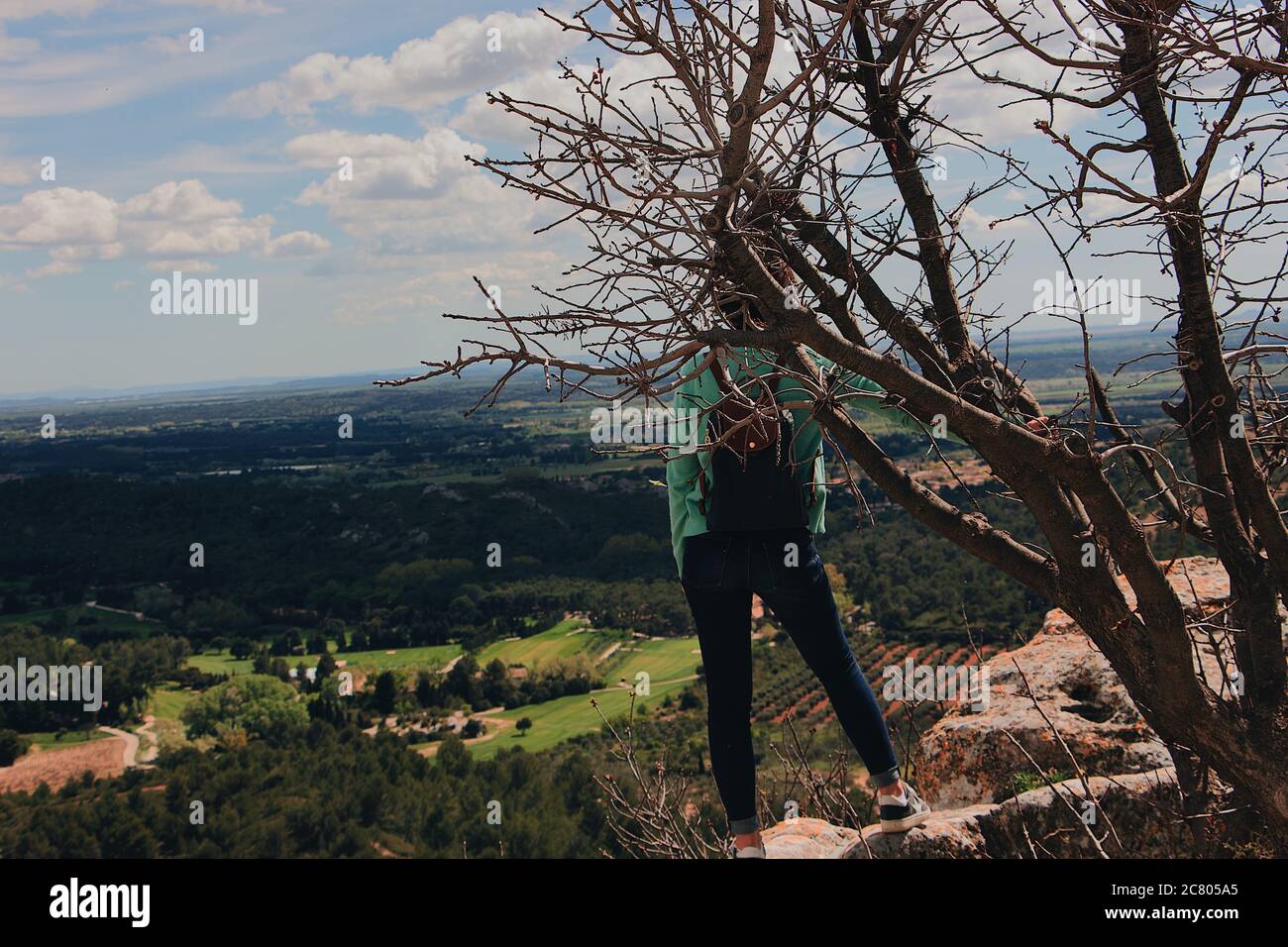 Woman mountain top spring hi-res stock photography and images - Alamy