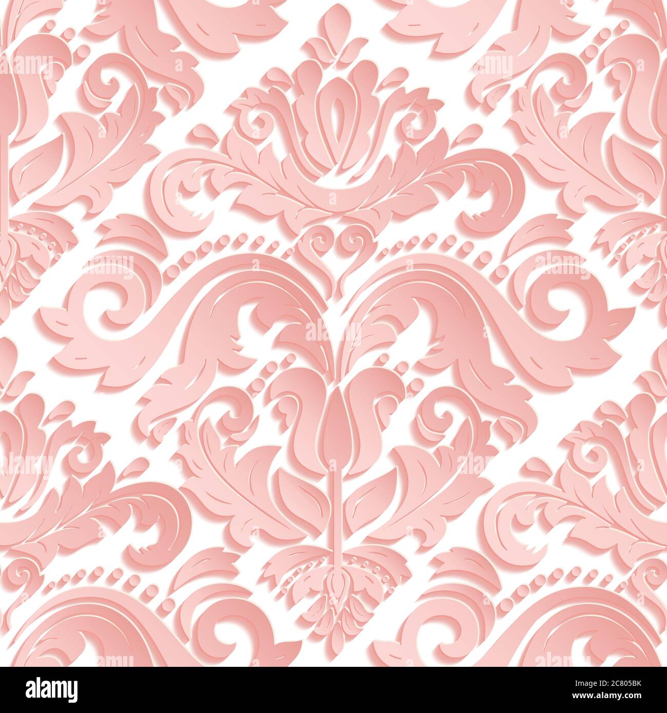 Seamless Vector Oriental Pattern With 3D Elements Stock Vector