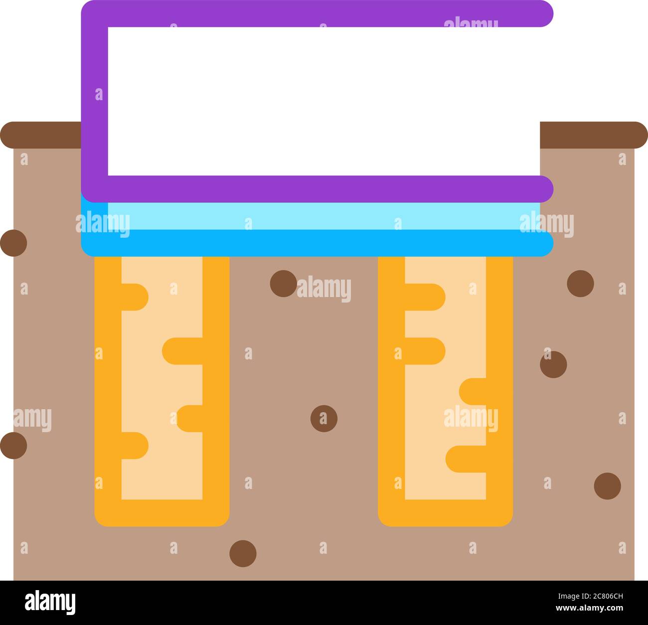 wooden foundation icon vector outline illustration Stock Vector Image ...