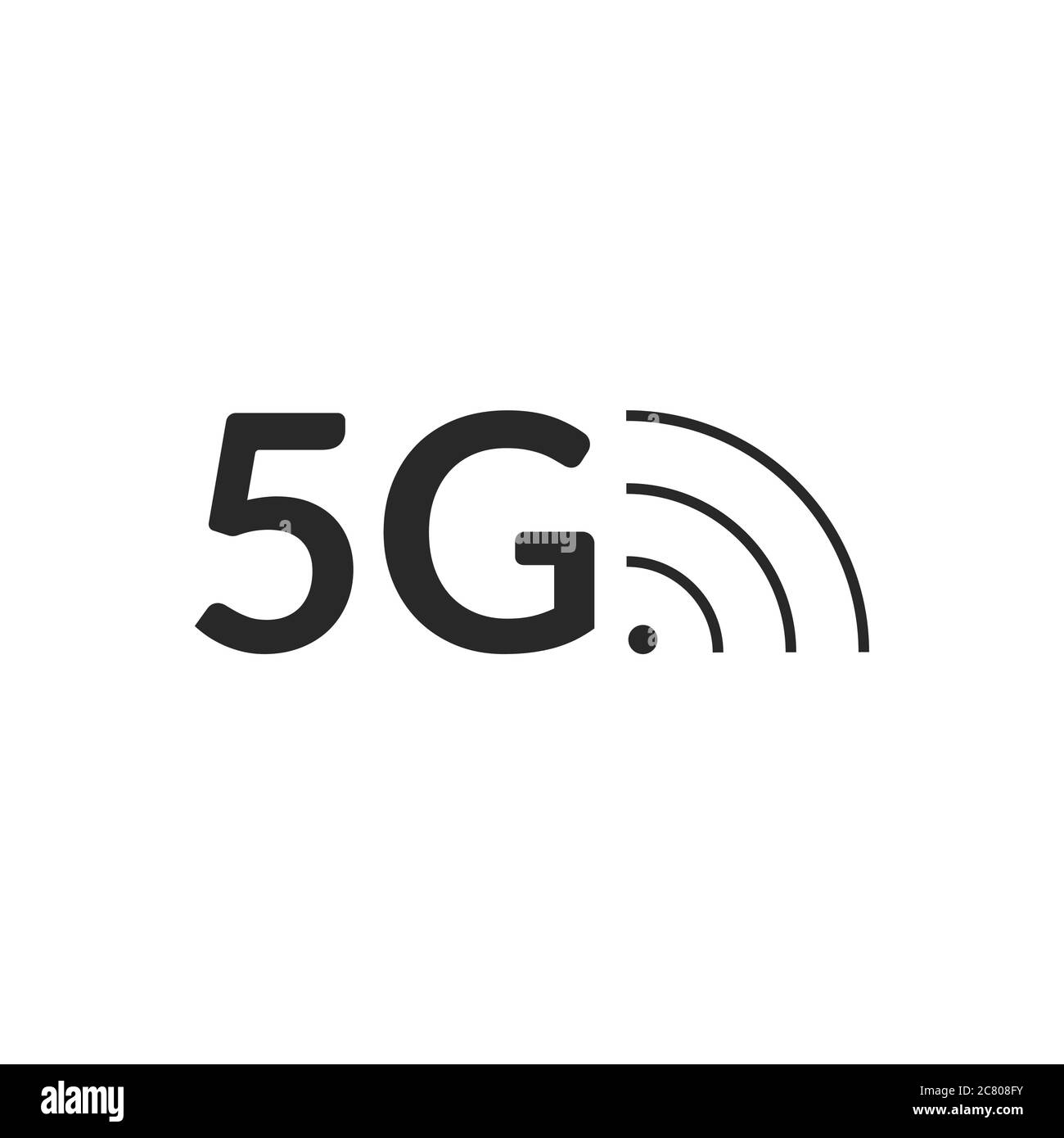 5G vector icon isolated. Wireless 5th generation internet network sign Stock Vector