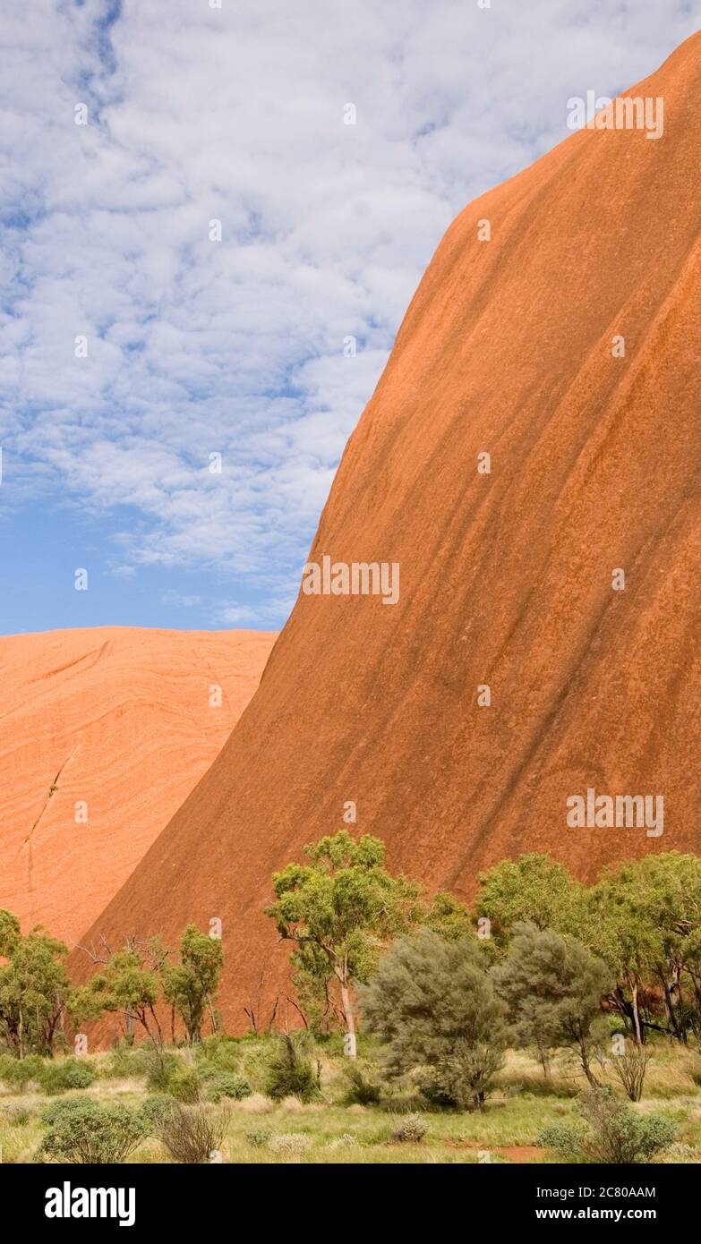 View of the side of Uluru (Ayres Rock) from the circular base walk Stock Photo