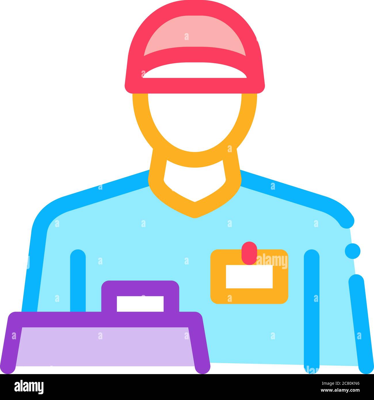 cashier profession icon vector outline illustration Stock Vector Image ...