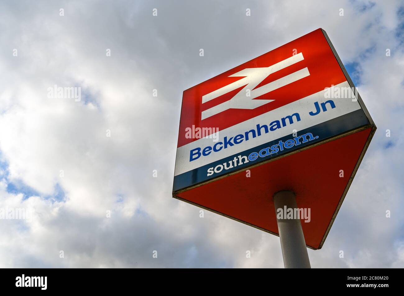 Beckenham (Greater London), Kent, UK. Sign outside Beckenham Junction