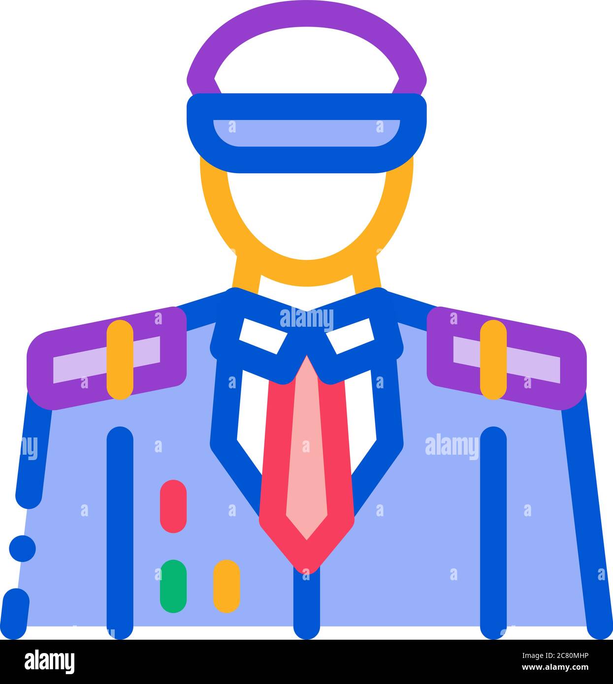 captain profession icon vector outline illustration Stock Vector Image ...