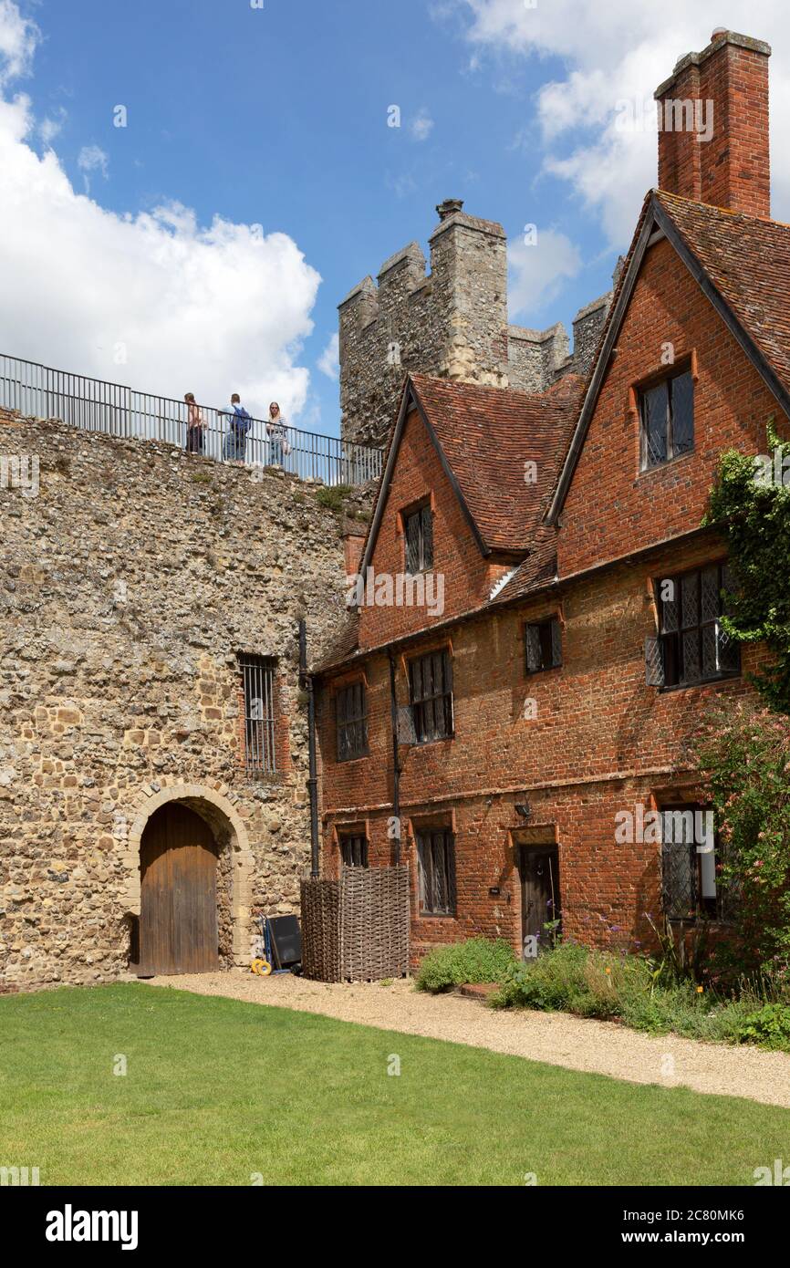 Framlingham Castle, the work house and the wall walk, a 12th century