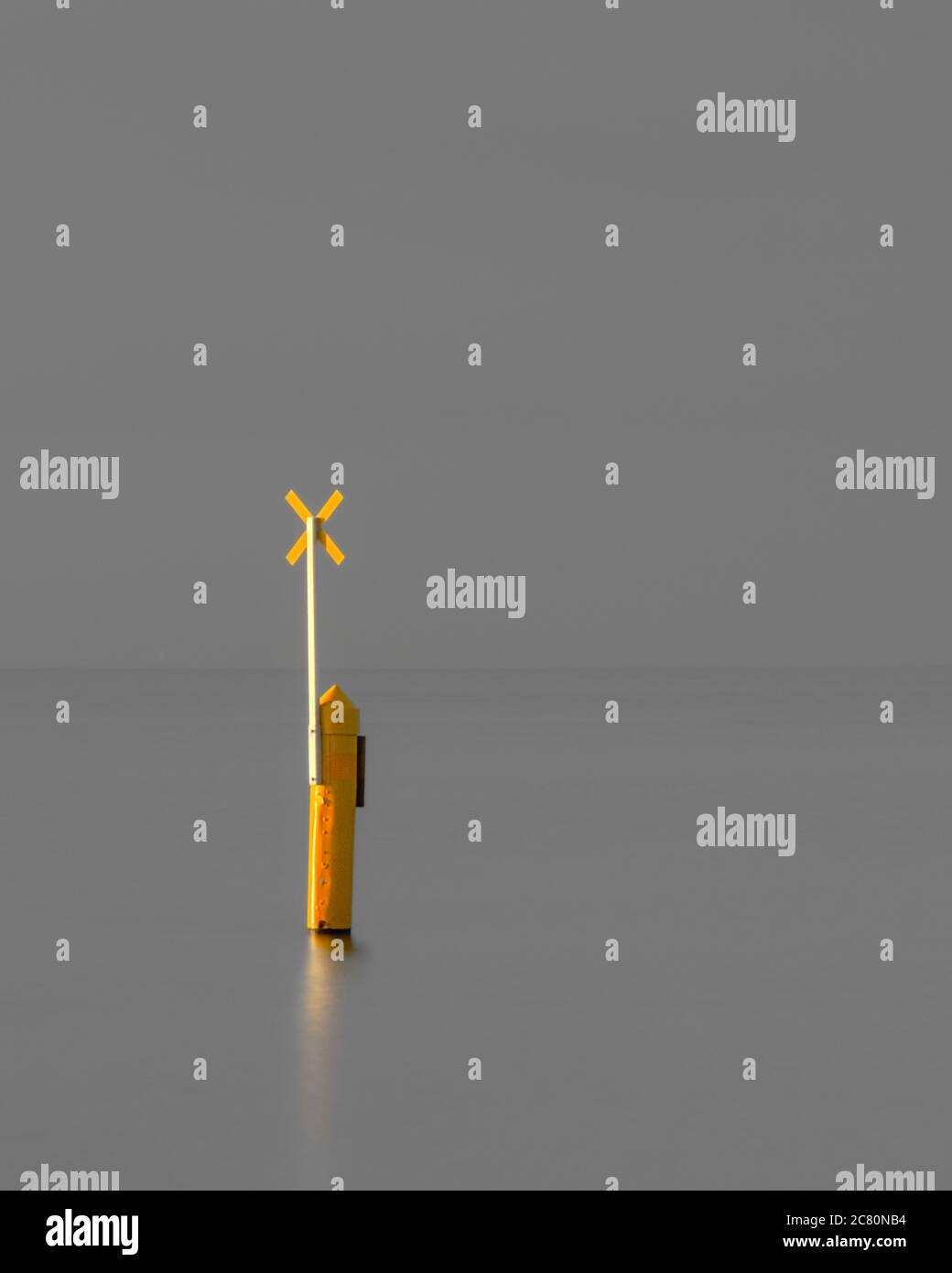 Yellow navigation marker minimalism Stock Photo