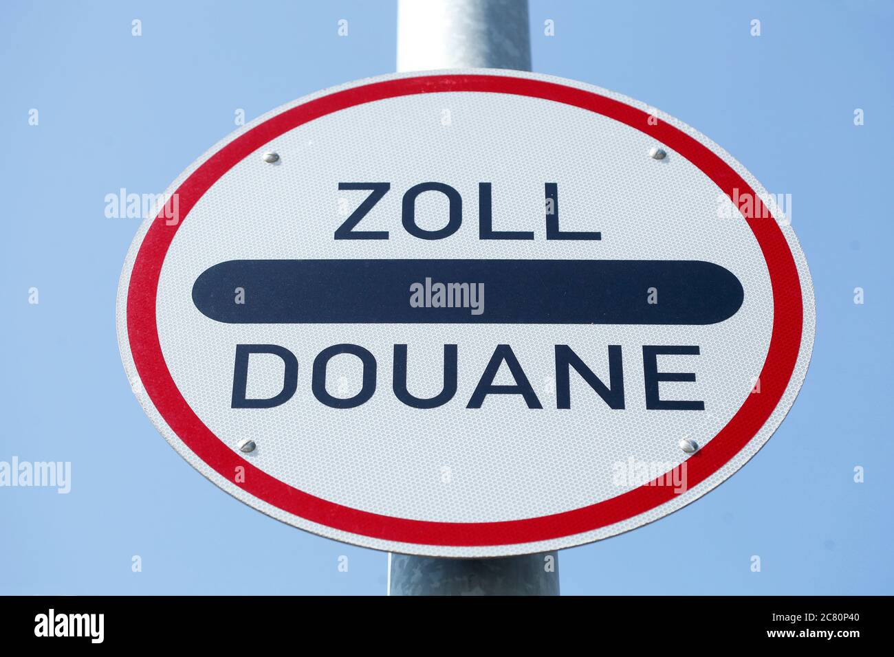 Schild  Zoll, Douane, Grenzschild, Deutschland, Europa Stock Photo