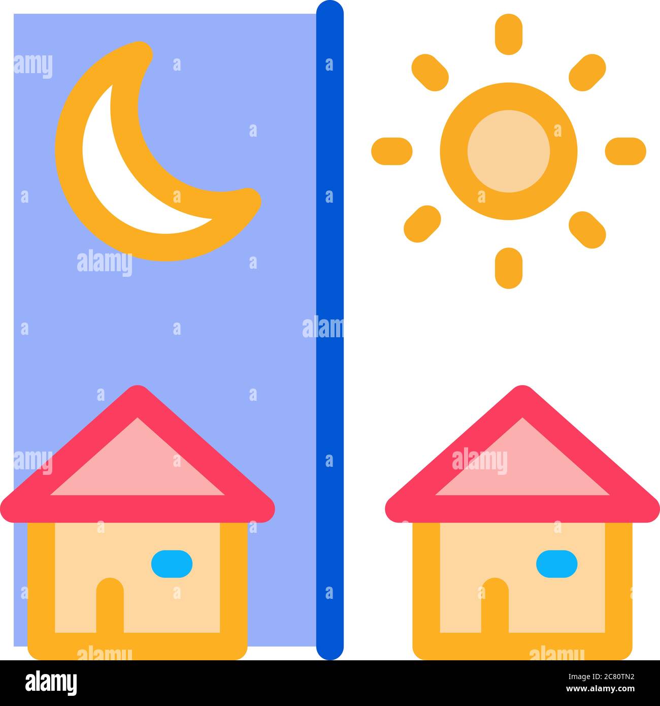 day and night remote work icon vector outline illustration Stock Vector ...