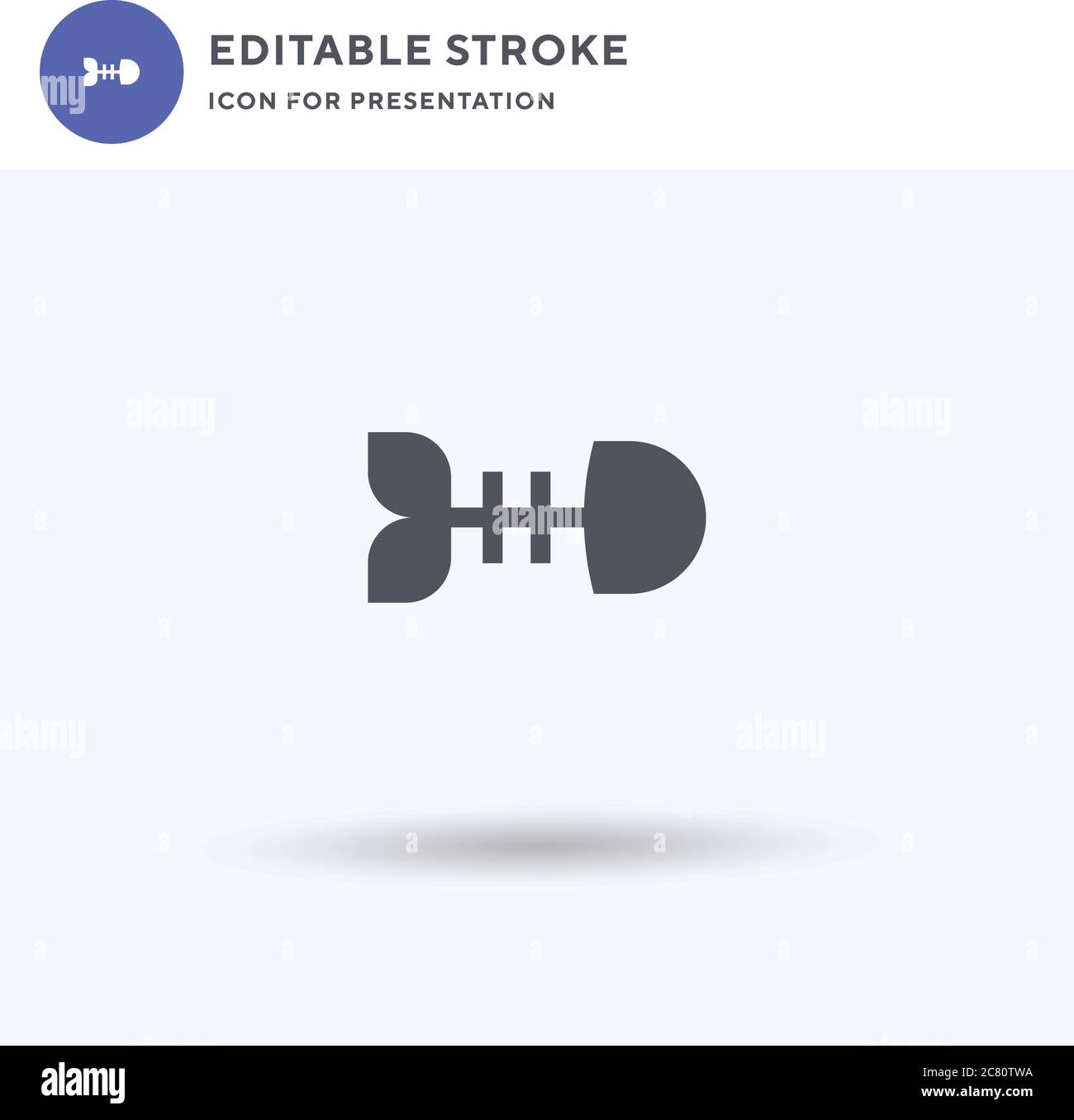 Fishbone icon vector, filled flat sign, solid pictogram isolated on ...