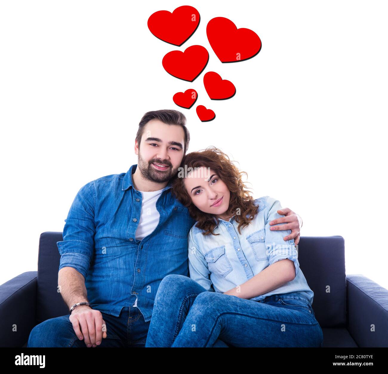 young couple in love isolated on white background Stock Photo - Alamy