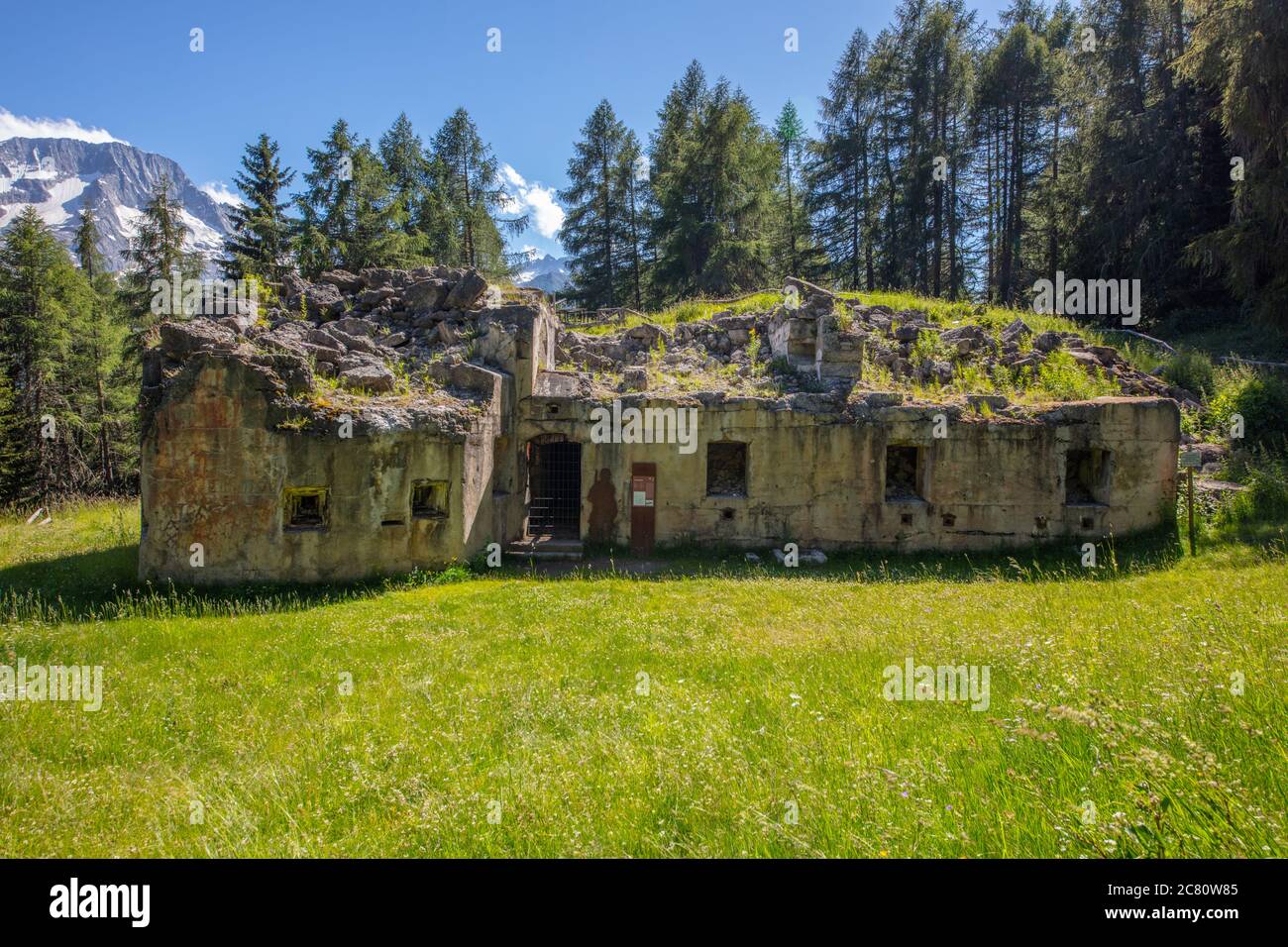 a beautiful fort in the mountain countryside, Tonale Est, Trentino, Italy Stock Photo