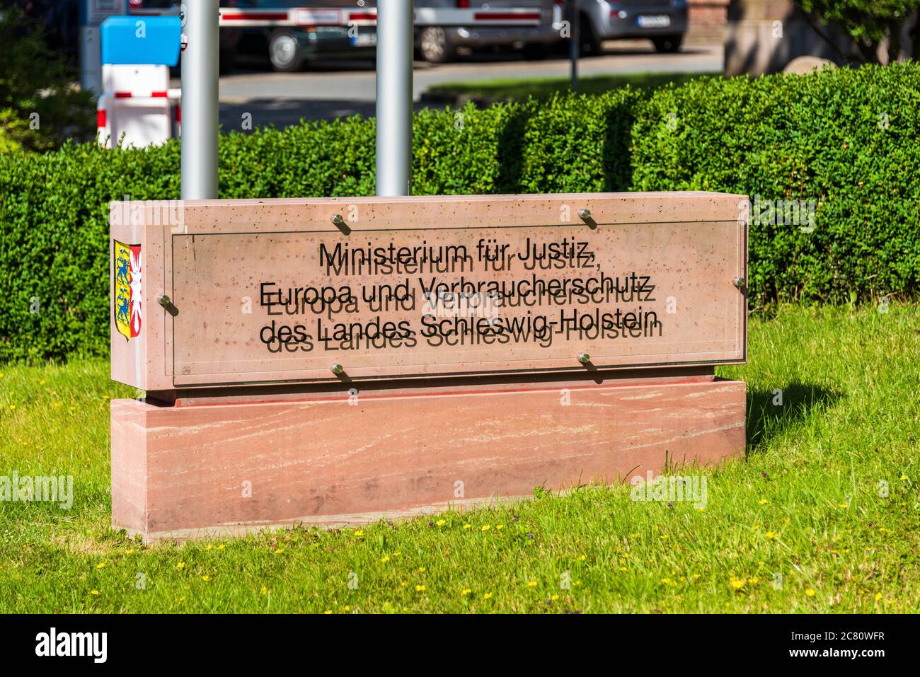 Schild Justizministerium des Landes Schleswig-Holstein Stock Photo