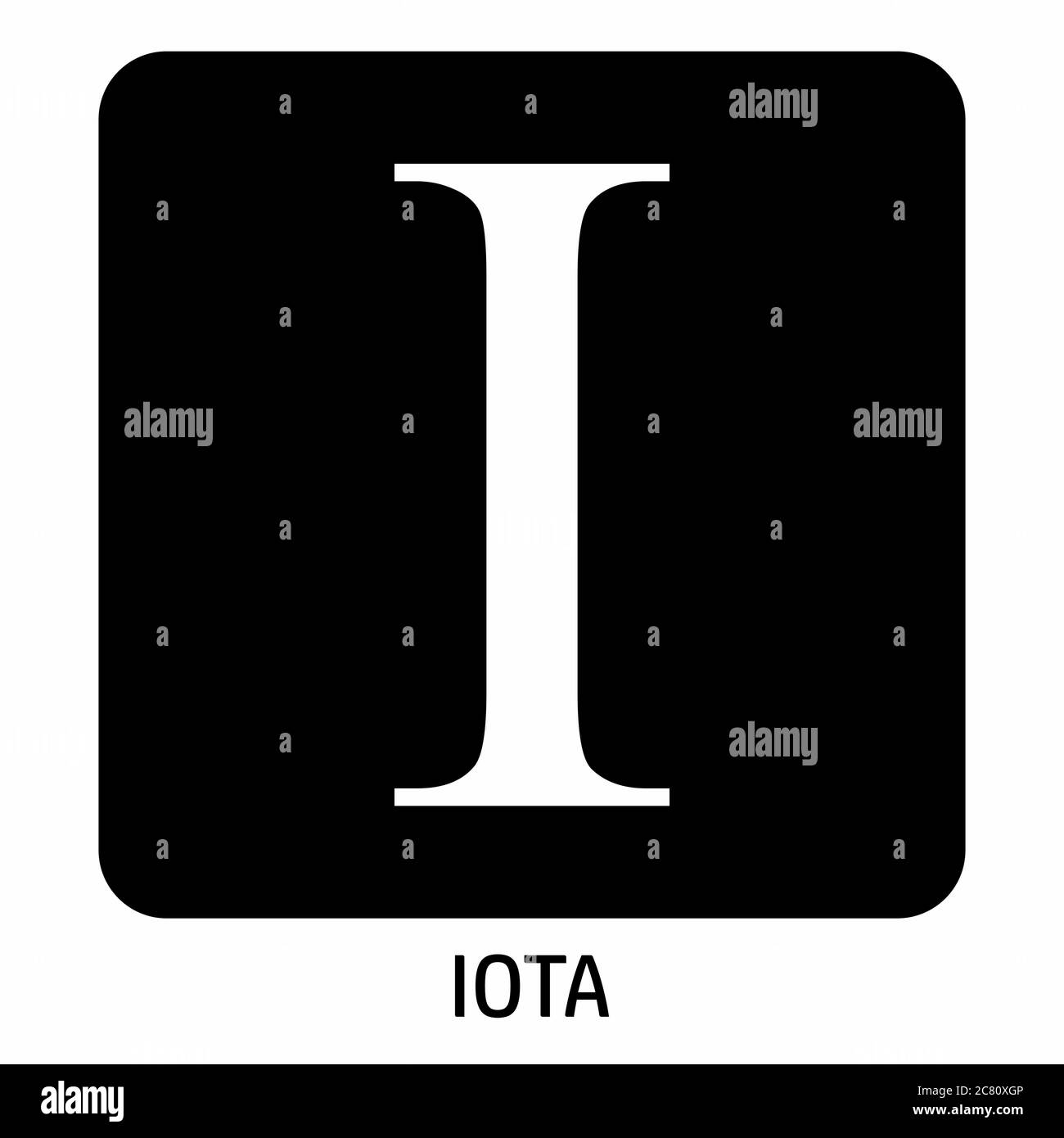 Iota Greek letter icon Stock Vector