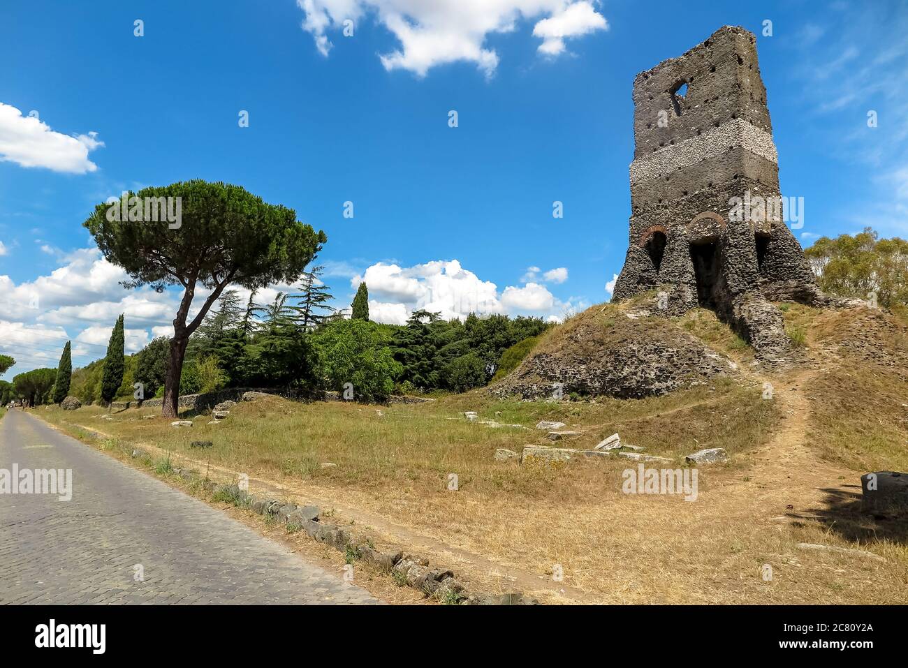 Roman ruins along the old Via Apia road, all in original stone ...