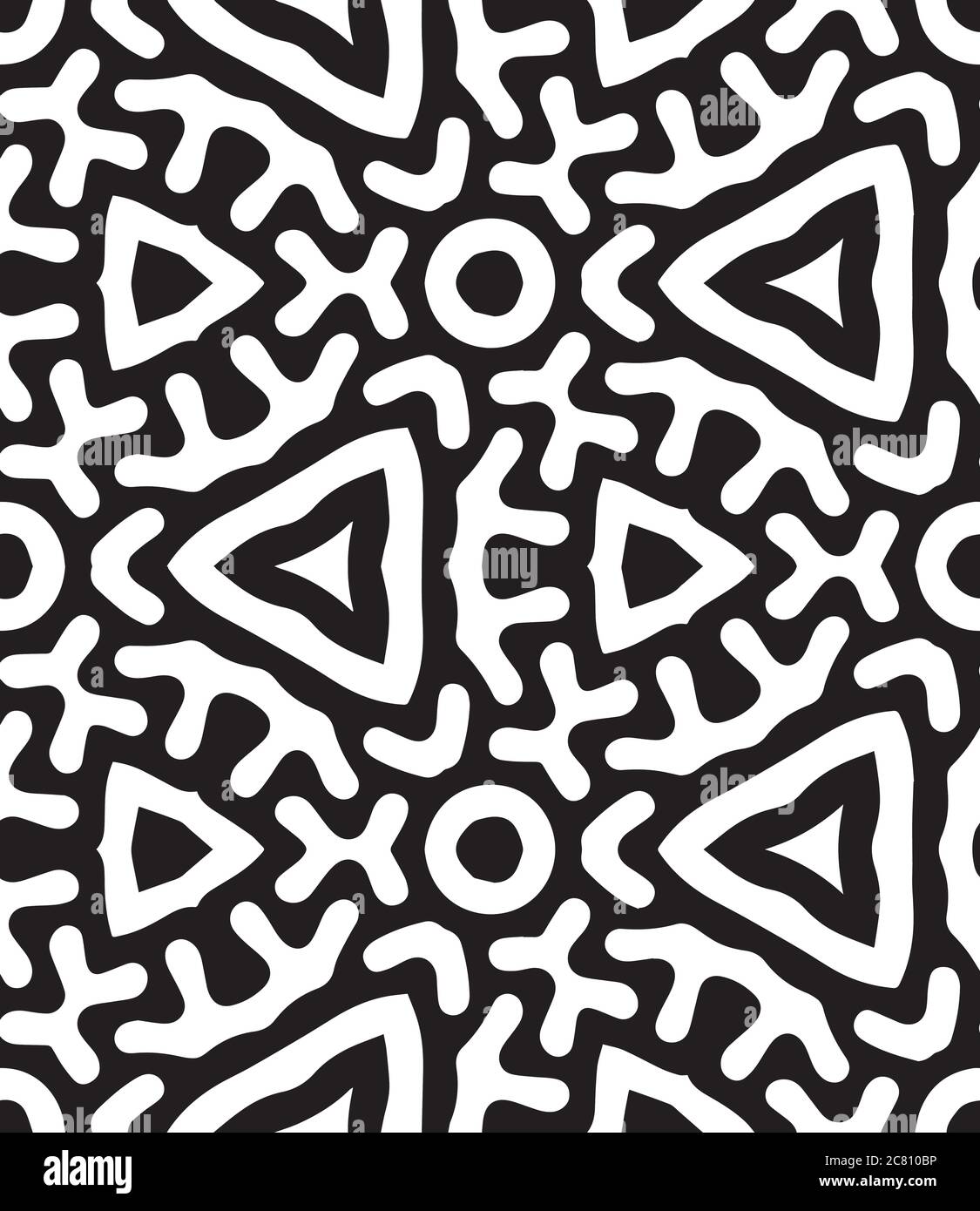 Intricate geometric pattern in classic black and white seamless pattern ...