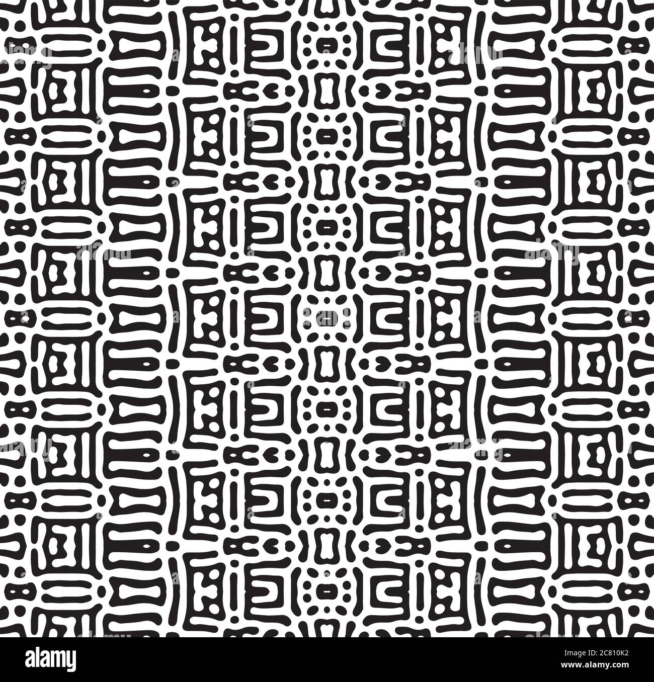 Intricate geometric pattern in classic black and white seamless pattern ...