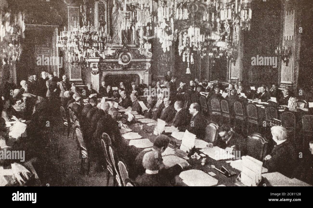 Opening of the Paris Peace Conference. Stock Photo