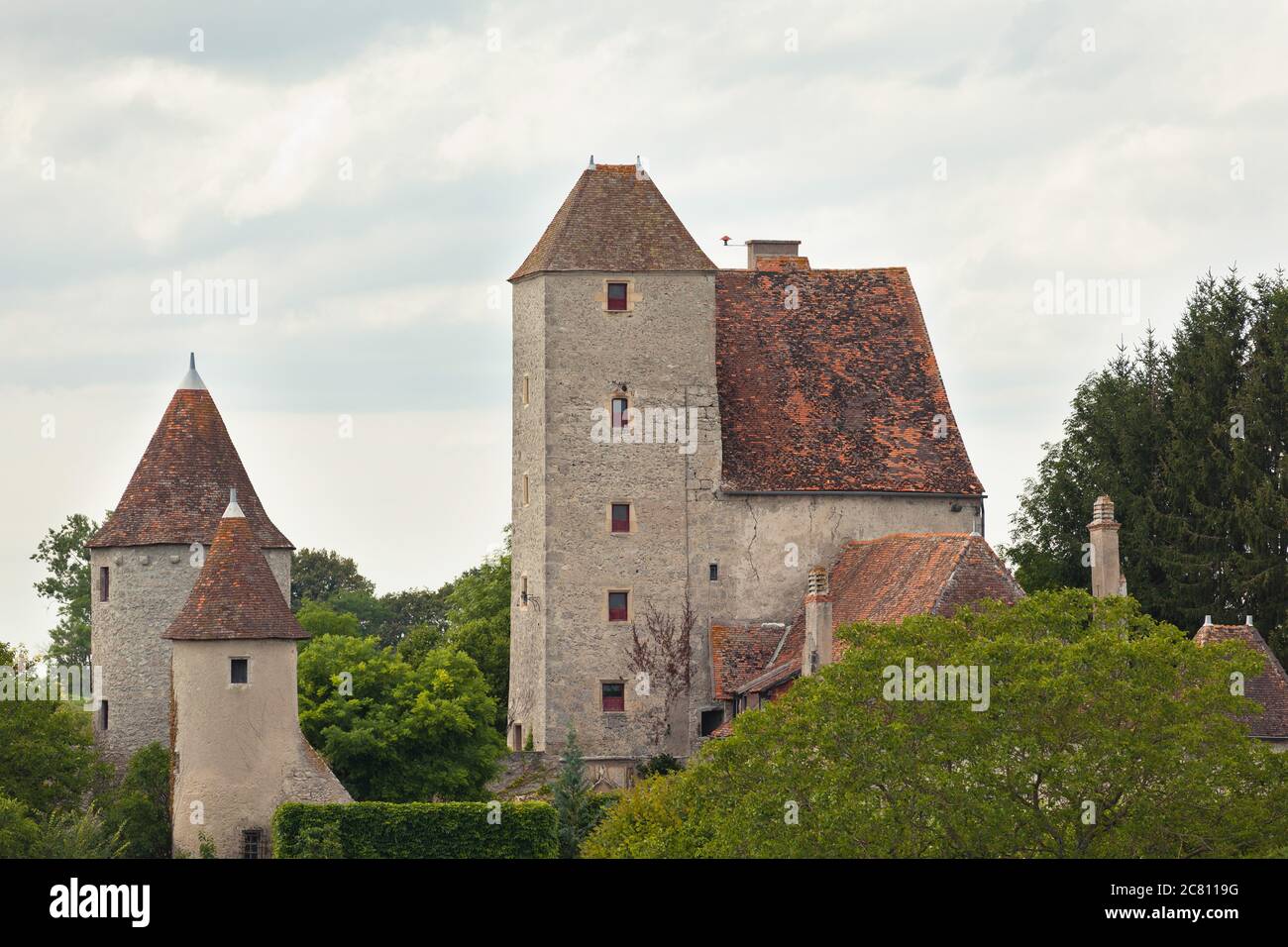Castle Puyfol near Vichy in the Auvergne in the afternoon Stock Photo