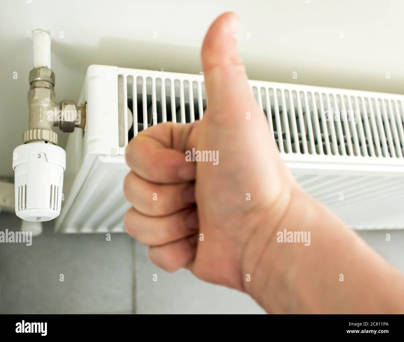 Energysaving heater set. To save money heater adjustment must be done