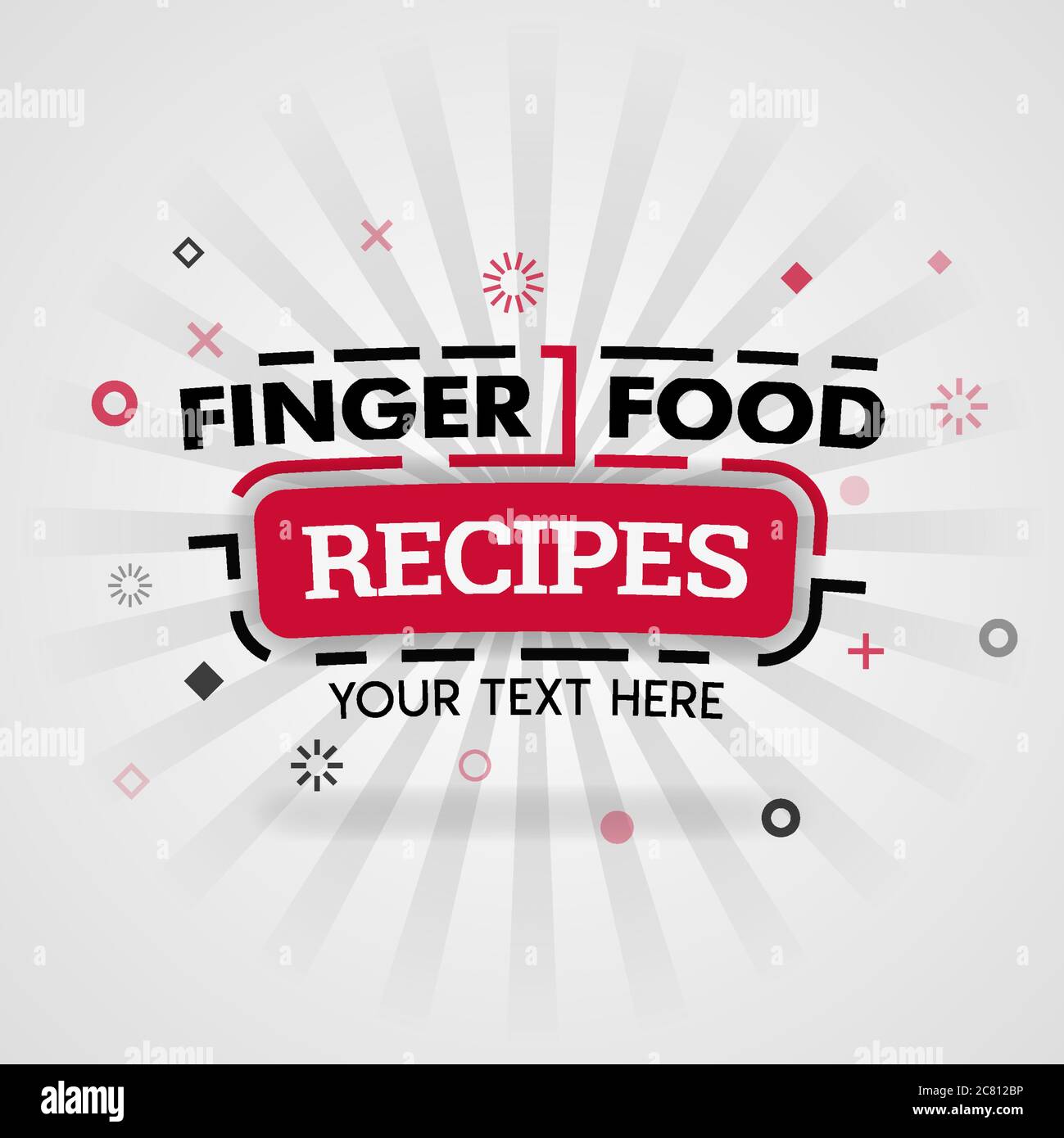 Template for finger food recipes red cover book. Can be use for food advertising poster and flyer, social media post promotion, online marketing. Food Stock Vector