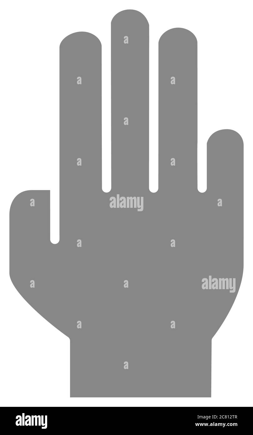 Human hand gray icon. Open palm gesture symbol Stock Vector Image & Art