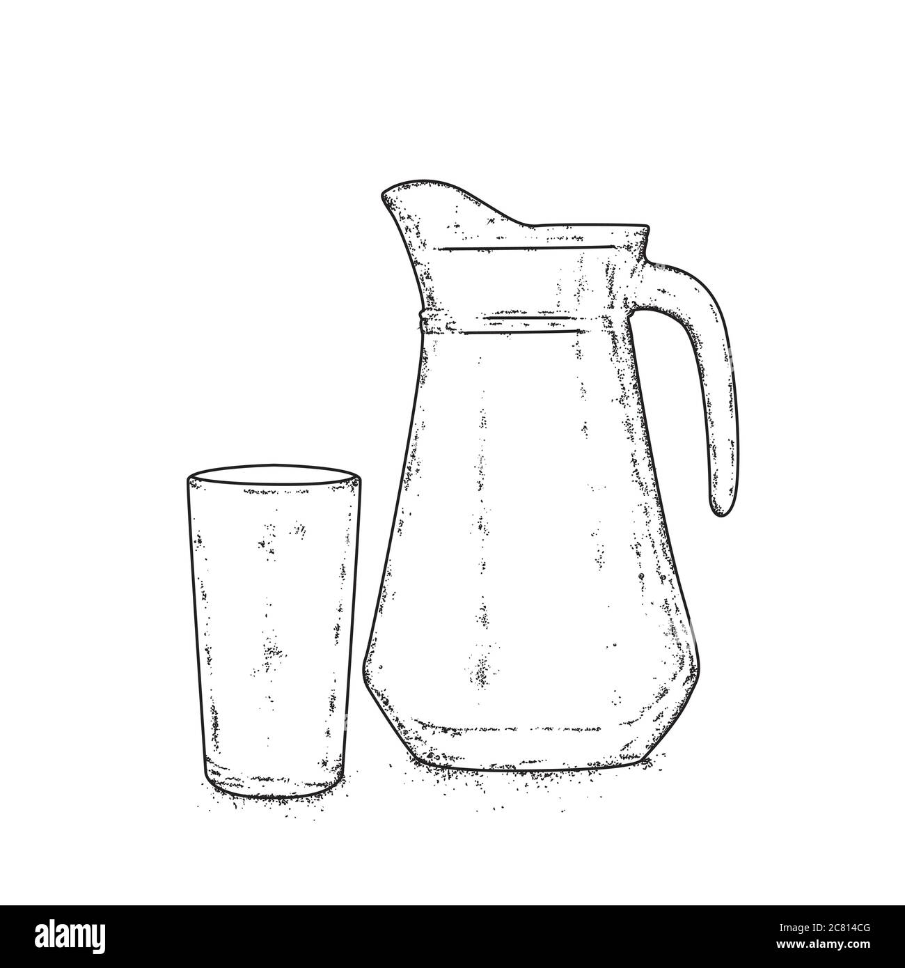 Decanter and glass for milk, water or juice. Hand drawn vector  illustration. Drink Stock Vector Image & Art - Alamy