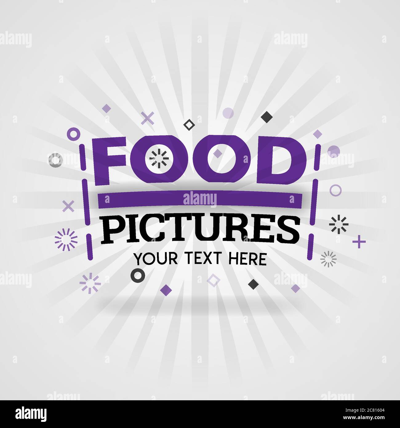 Purple logo for food pictures. for food cover app, booking restaurant, food websites, recipe food, finger food industry, quick and easy recipes, great Stock Vector