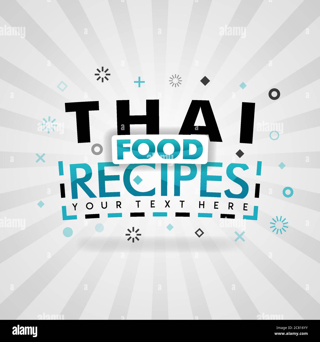 Green logo for thai food recipes. for food cover app, booking restaurant, food websites, recipe food, finger food industry, quick and easy recipes, gr Stock Vector