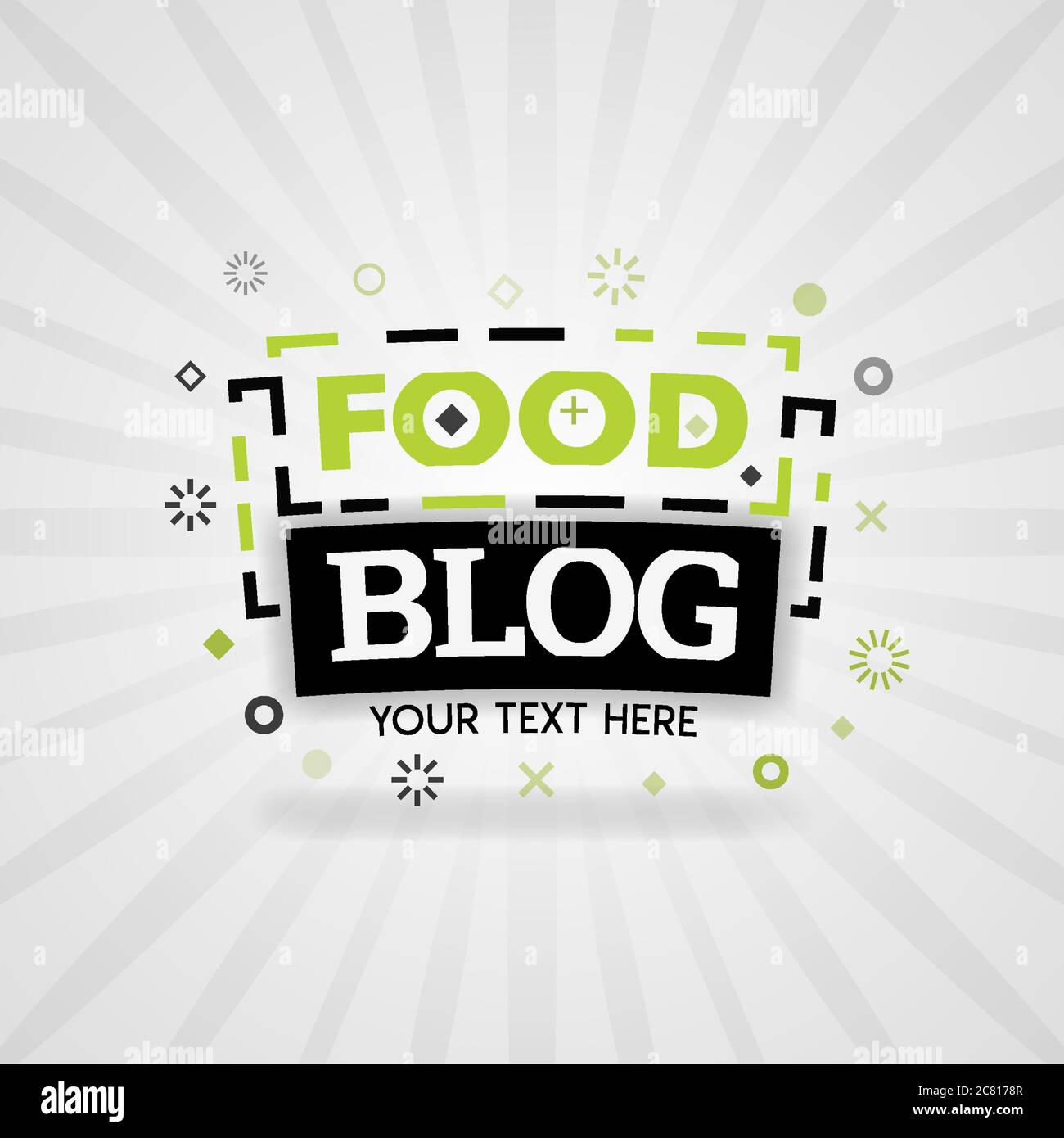 Green logo for food blog. for food cover app, booking restaurant, food websites, recipe food, finger food industry, quick and easy recipes, great reci Stock Vector