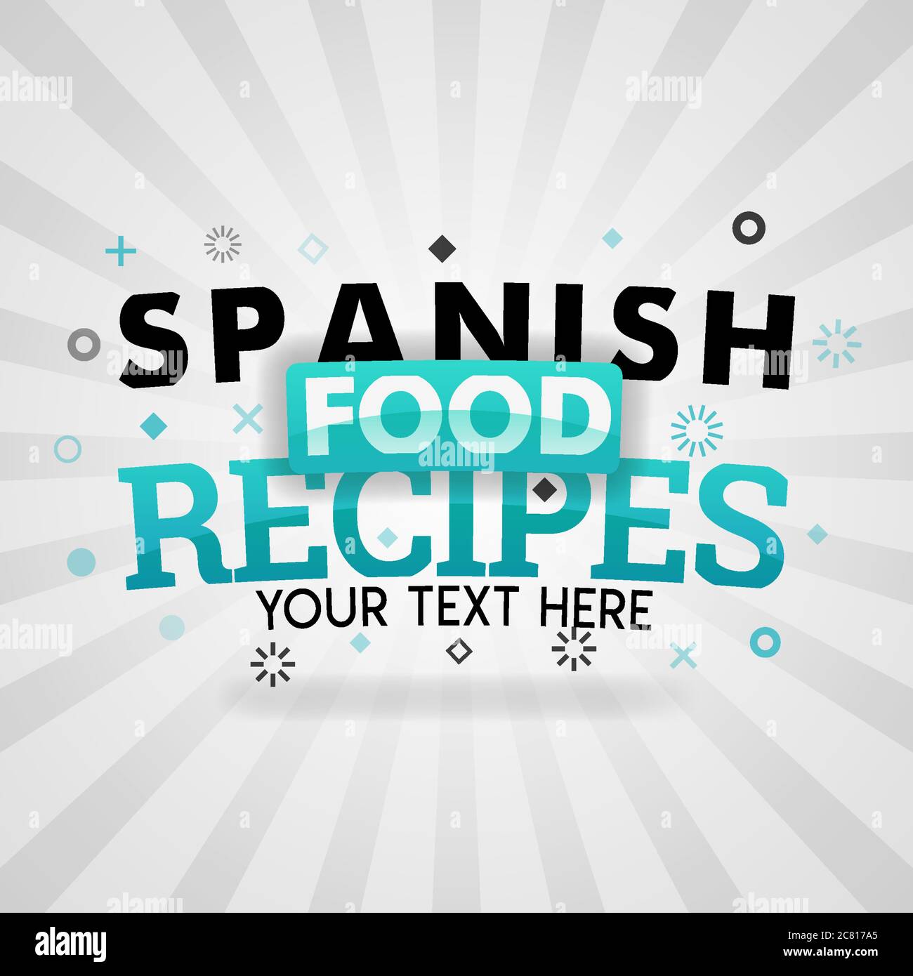 Green logo for spanish food recipes. for food cover app, booking restaurant, food websites, recipe food, finger food industry, quick and easy recipes, Stock Vector
