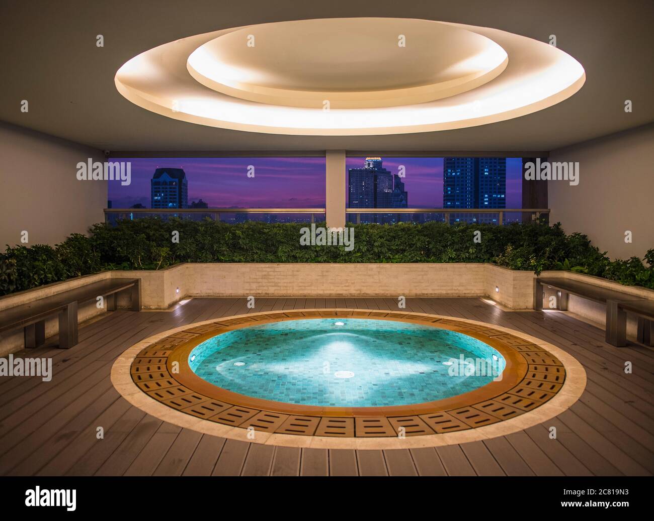 Image showcasing hot tub on a luxury condominium rooftop in Bangkok Stock Photo - Alamy
