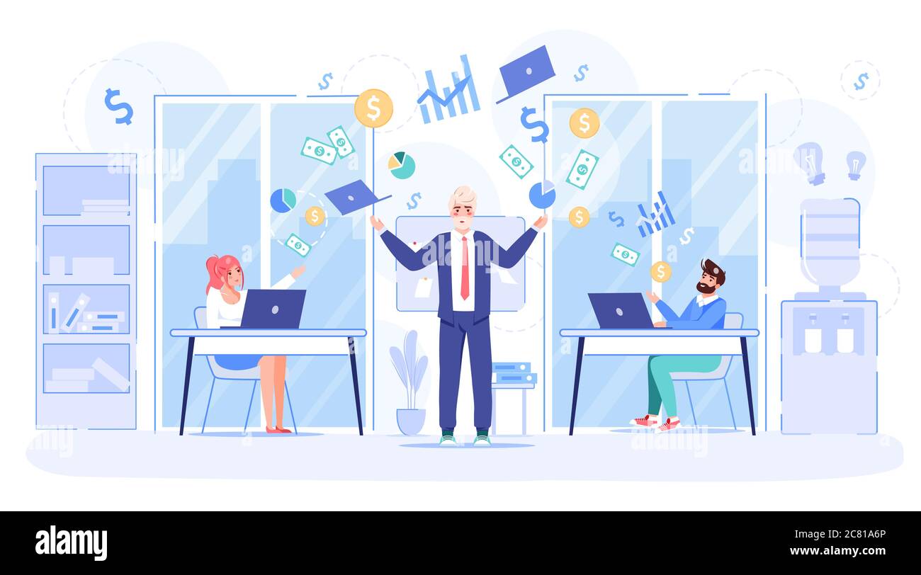 Calmness at workplace to achieve business success Stock Vector Image ...