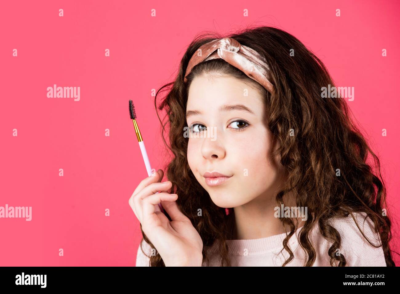 cutie. beauty portrait of child with natural make up and healthy skin
