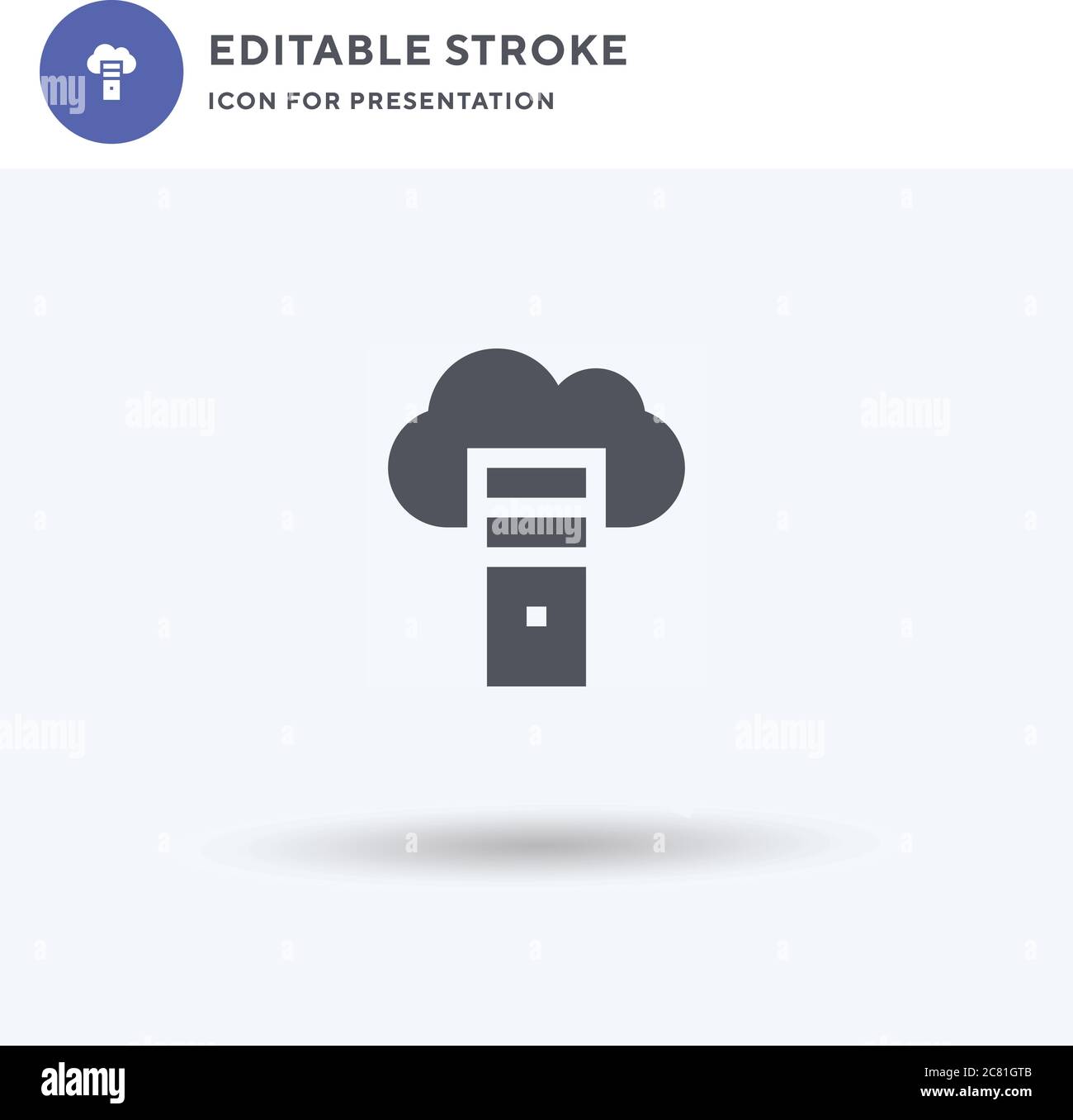 Cloud Hosting icon vector, filled flat sign, solid pictogram isolated on white, logo illustration. Cloud Hosting icon for presentation. Stock Vector