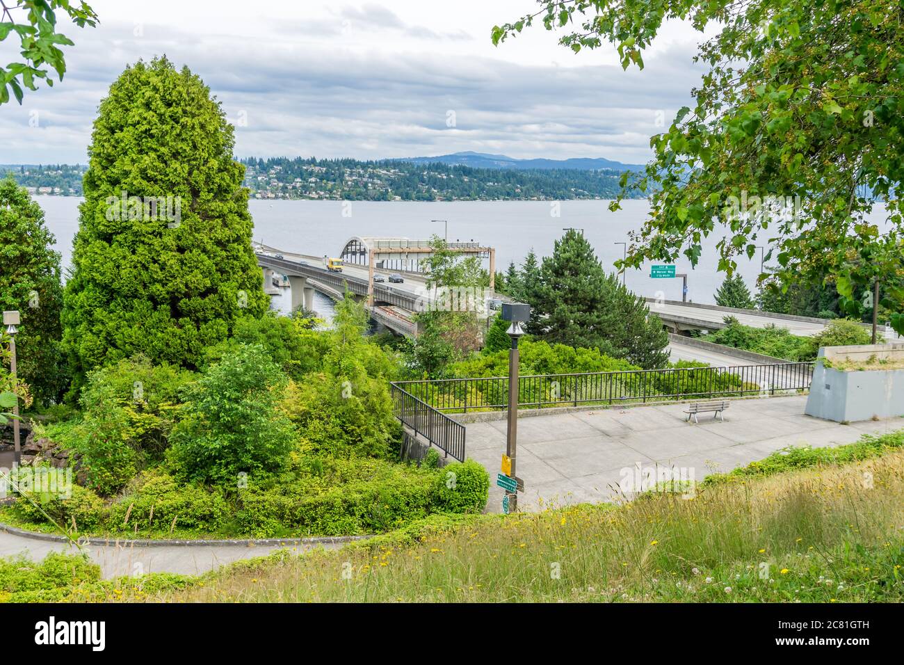 Interstate 90 floating bridges in Seattle, Washington Stock Photo Alamy