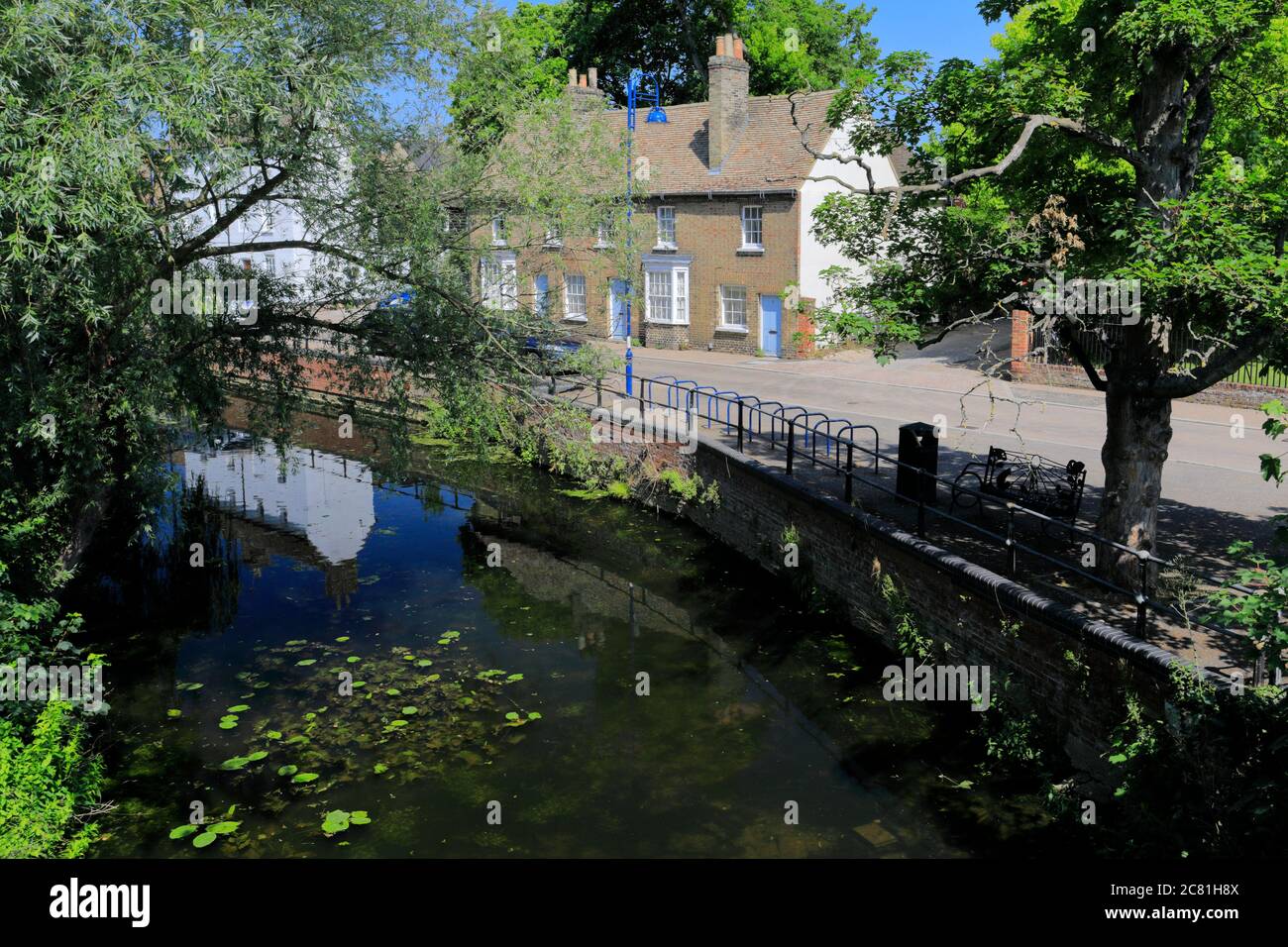 The River Great Ouse, Brook street, St Neots Town, Cambridgeshire, England, UK Stock Photo