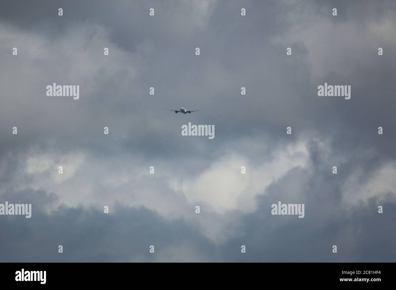 Glasgow, Scotland, UK. 20th July, 2020. Pictured: Emirates flight from Dubai seen landing at Glasgow Airport after the coronavirus lockdown eased. Credit: Colin Fisher/Alamy Live News Stock Photo