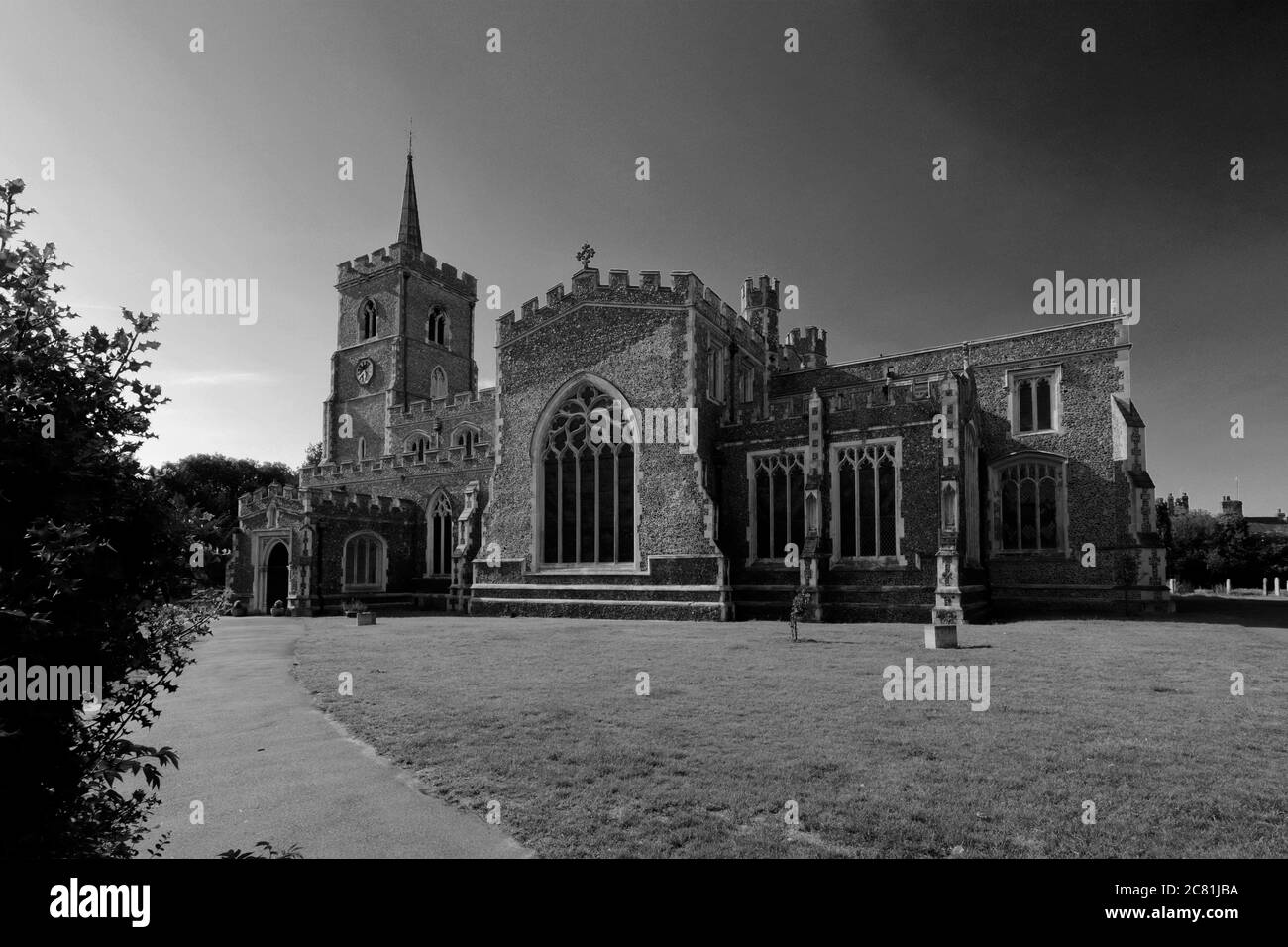 St marys church ware hertfordshire england Black and White Stock Photos ...