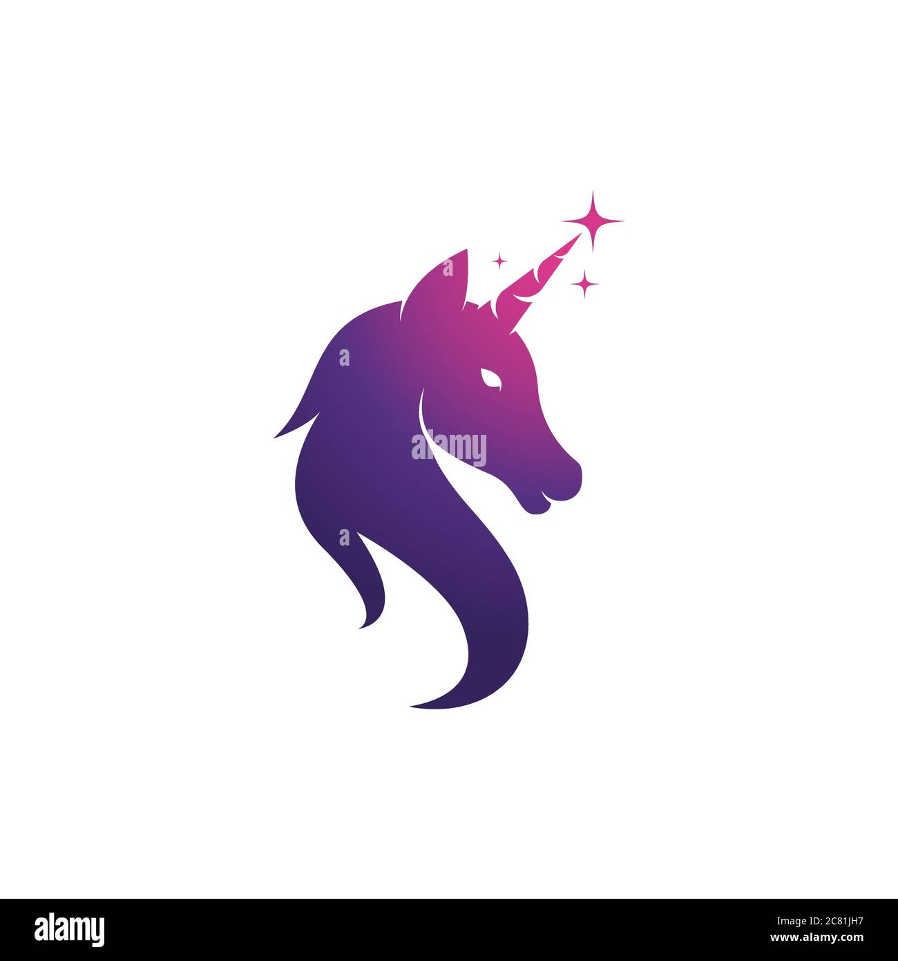 Unicorn Logo icon vector illustration design template Stock Vector