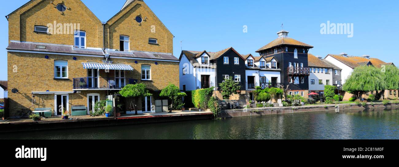 Summer view of the River Lea, Ware town, Hertfordshire County, England, UK Stock Photo