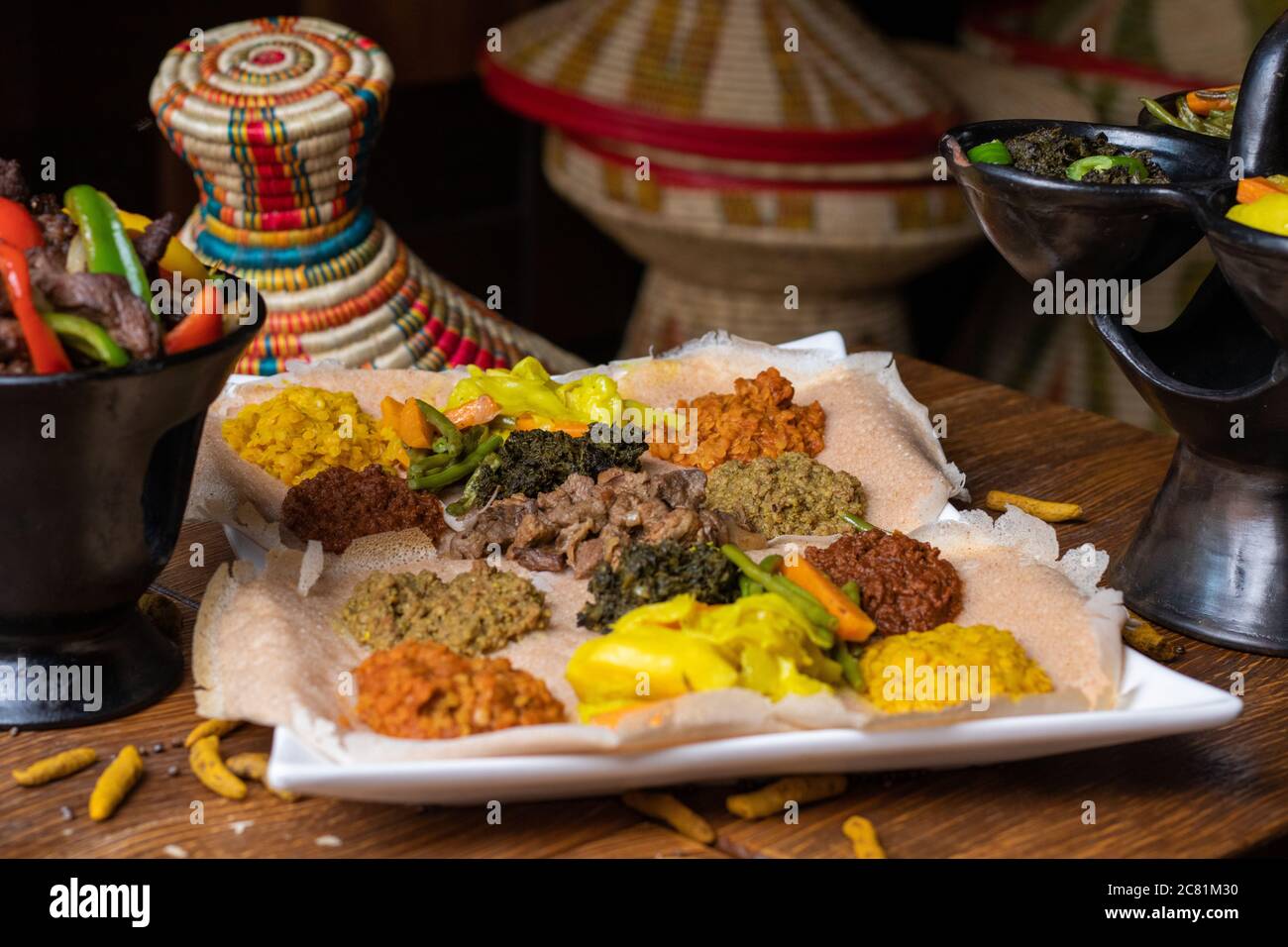 Injra Ethiopian traditional, famous and delicious Injera flatbread Stock ...