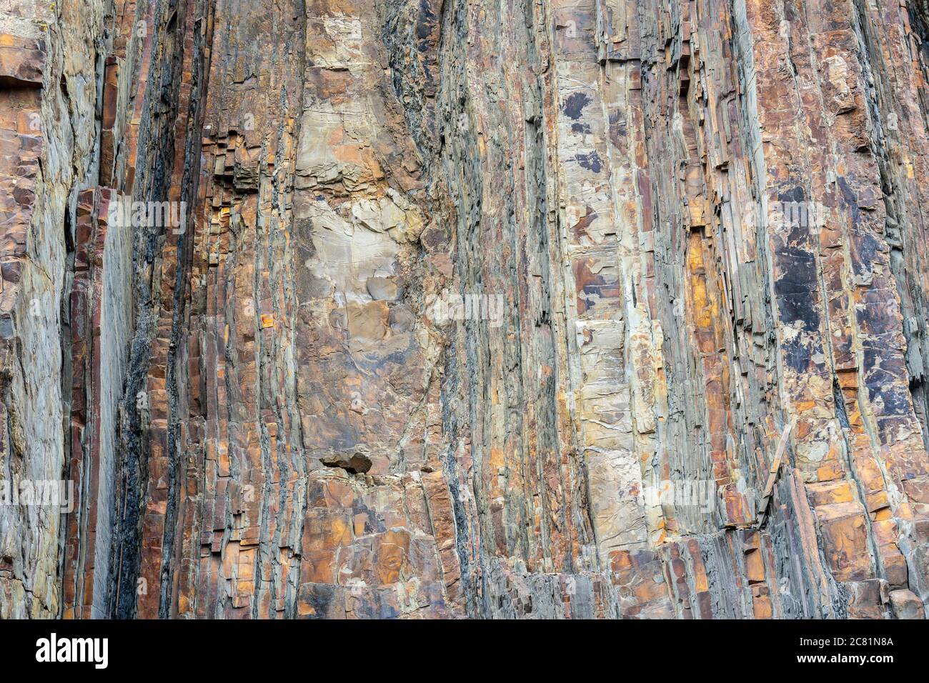 Geological rock layers.Close-up abstract shot of the rock face Stock ...