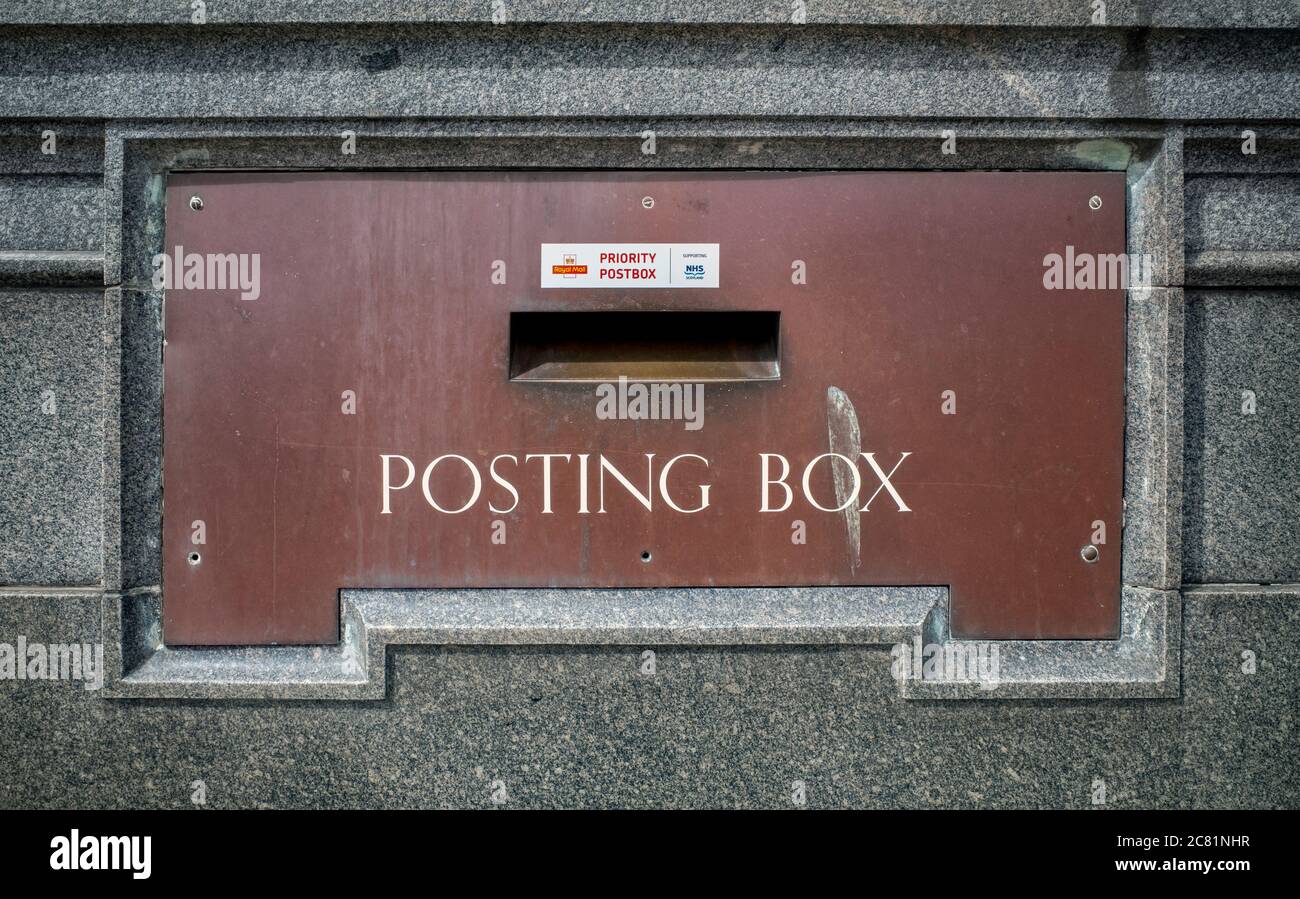 Posting Box in Haddington, East Lothian, Scotland, UK. Stock Photo