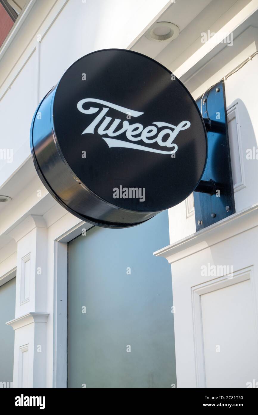 Tweed Canada Cannabis Store Sign Tweed Is Canada’s Leading Supplier Of Cannabis Products Including Marijuana St John's Newfoundland Stock Photo